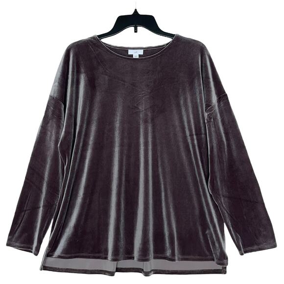 J. Jill Velvet Shirt Popover Top - Picture 2 of 10